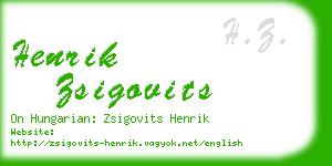 henrik zsigovits business card